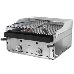 Professional gas barbecue 60 with volcanic lava + Basque grills