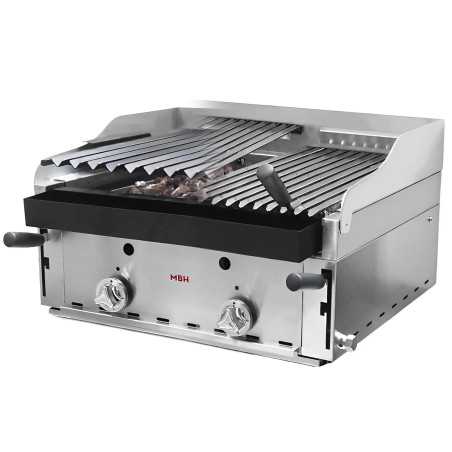 Professional gas barbecue 60 with volcanic lava + Basque grills
