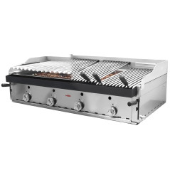 Barbecue gaz professionnel 120 à lave volcanique + grilles basques
