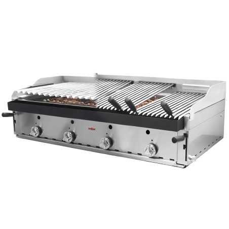 Professional gas barbecue 120 with volcanic lava + Basque grills