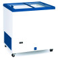 Commercial chest freezer with glass door, 222 liters and 85 cm