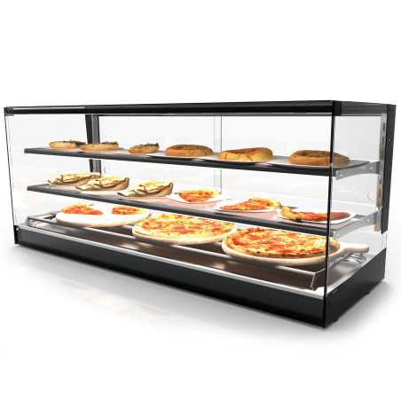 Vitrines escalfa tapes LOGIC sahara amb 2 prestatges