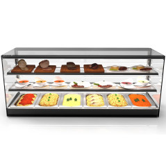 LOGIC bain-marie hot tapas display cases with 2 shelves