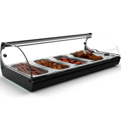 Hot tapas display cabinet with 4 GN 1/3 pans