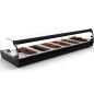 Hot tapas display cabinet with 6 GN 1/3 pans