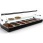 Hot tapas display cabinet with 6 GN 1/3 pans with shelf Hot tapas display cabinet with 6 GN 1/3 pans with shelf