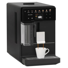 Machine à café automatique compacte à grains (200 g) avec broyeur et distributeur de lait avec 15 programmes