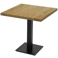 Square melamine tables tables in various textured colors and sizes for indoor - with square black base