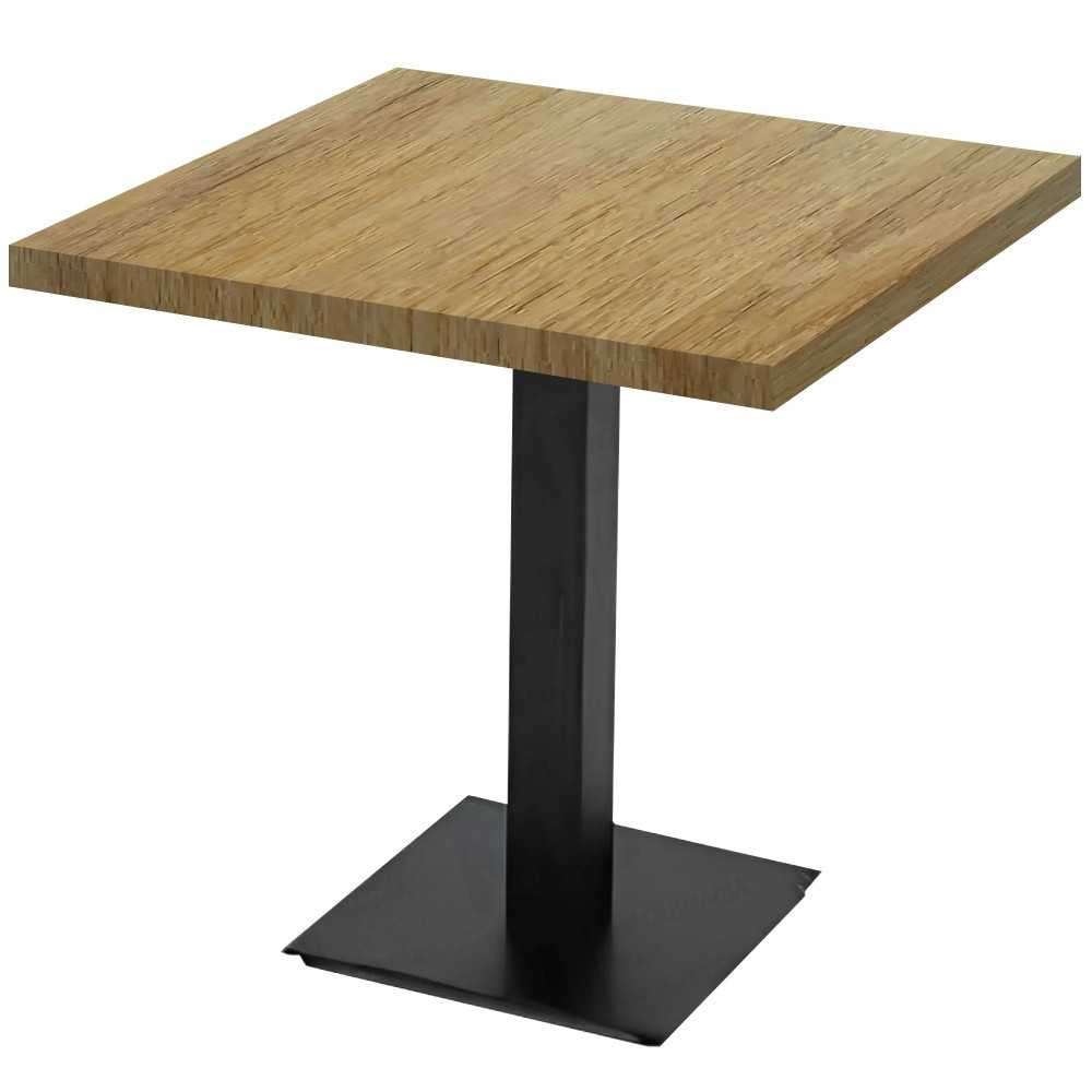 Tables carrées en mélamine de différentes couleurs texturées et dimensions pour l'intérieur - avec base carrée noire Tables carrées en mélamine de différentes couleurs texturées et dimensions pour l'intérieur - avec base carrée noire