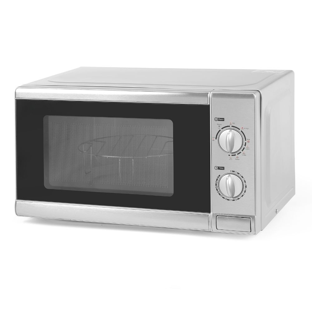 Four à Micro-ondes Encastrable De 20 Litres Avec Fonction Grill Et Decongelation Puissance De 800 W Acier Inoxydable