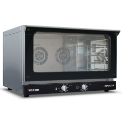 Tandem professional electric ovens with 4 stainless steel trays
