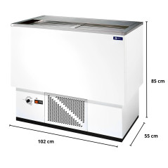 1m bar bottle cooler with 2 doors, with a small dent or paint defect