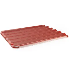 Safata acanalada perforada siliconada d'alumini 60x40 cm per a fleca Worldmai