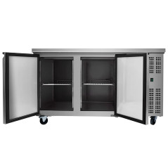 Taula refrigerada industrial d'acer inoxidable 2 portes profunditat 700mm i 260 litres