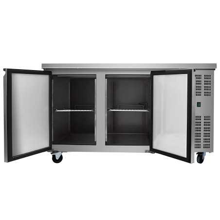 Industrial Stainless Steel Refrigerated Counter 2 Doors 260 Liters Depth 700mm