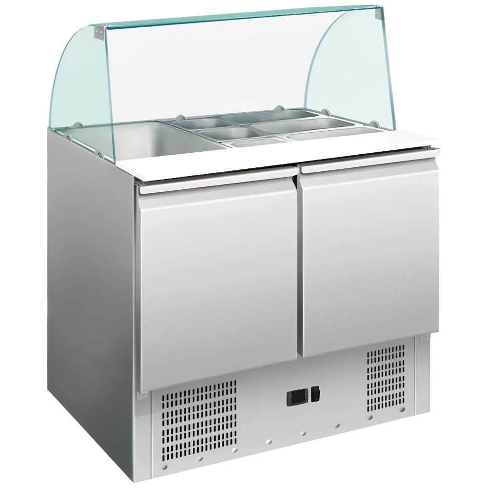 Taula de ingredients refrigerada 2 portes 176 litres 900x700mm per a hostaleria