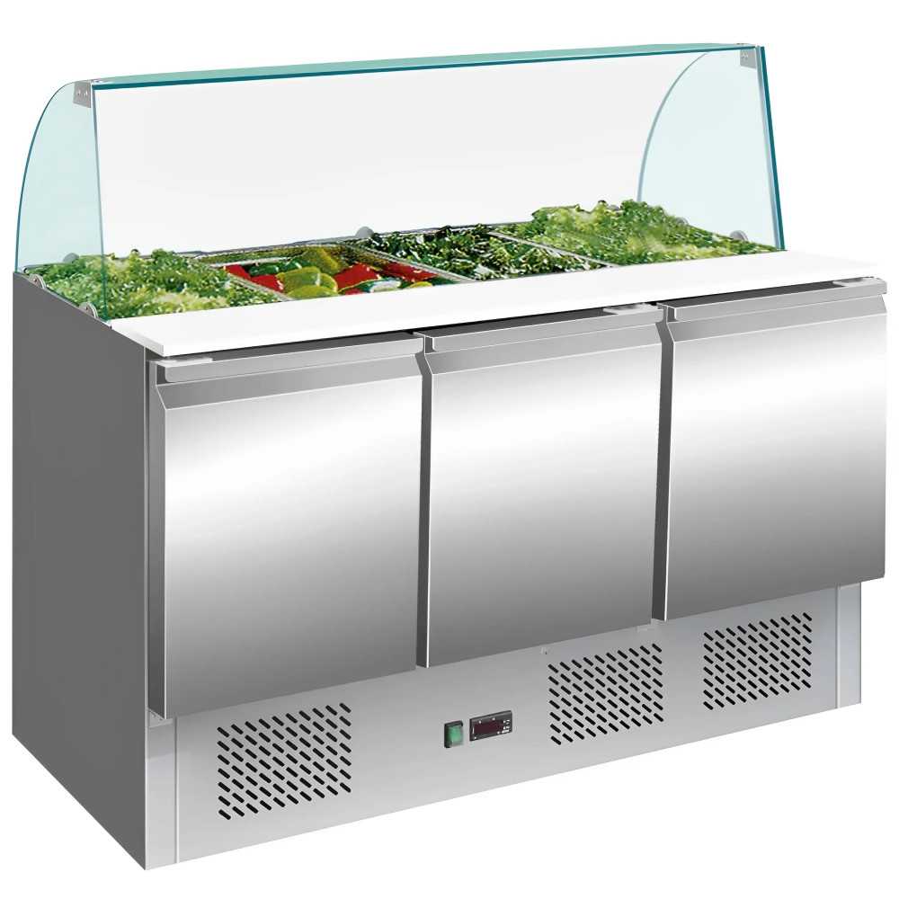 Taula de ingredients refrigerada 3 portes 260 litres 1365x700mm per a hostaleria
