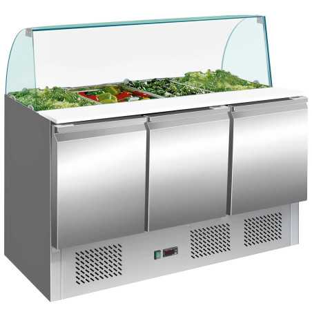 Refrigerated Background Ingredients Table 3 Doors 260 Liters 1365x700mm