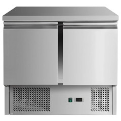 Table réfrigérée en acier inox 2 portes 176 litres profondeur 700mm sous comptoir