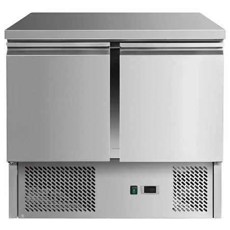 Taula refrigerada d'acer inoxidable 2 portes 176 litres profunditat 700mm sota taulell