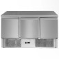 Table réfrigérée en acier inox 3 portes 260 litres profondeur 700mm sous comptoir