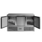 Taula refrigerada d'acer inoxidable 3 portes 260 litres profunditat 700mm sota taulell