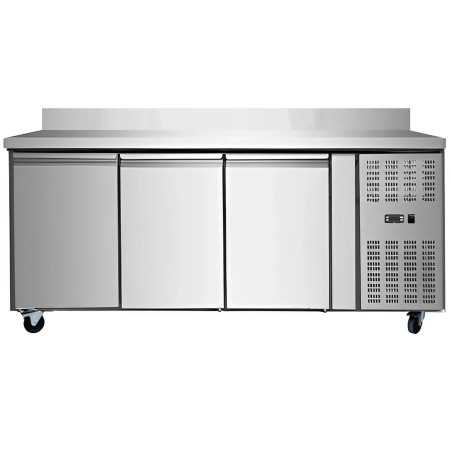 Taula refrigerada industrial d'acer inoxidable 3 portes profunditat 600mm i 417 litres