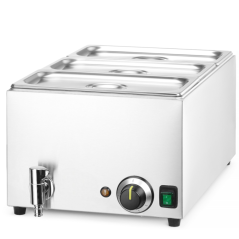 Bain-Marie with Drain Tap and 3 GN 1/3 Containers with Lid