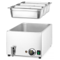 Bain-Marie avec Robinet de Vidange et 3 Bacs GN 1/3 avec Couvercle