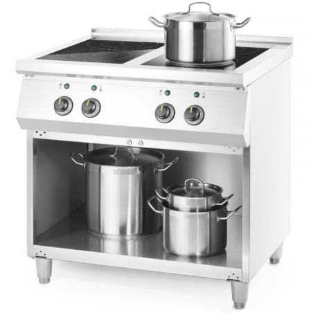 Cocina de inducción profesional con 4 zonas de cocción