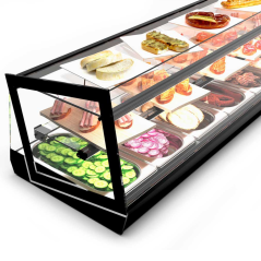 Vitrina refrigerada profesional Kube 4-8 GN 1/3 con doble LED