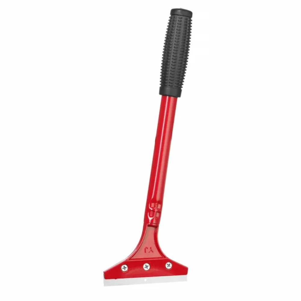 Professional grill scraper with rubber handle and replaceable blade Professional grill scraper with rubber handle and replaceable blade