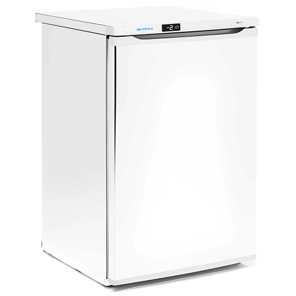 Small professional undercounter freezer 84 L white with 3 shelves