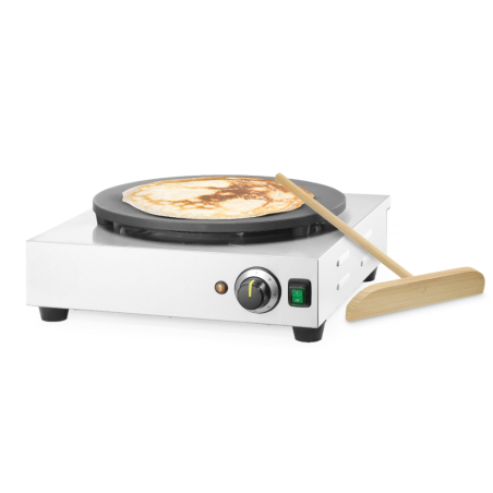 Crepera professional d'acer inoxidable amb placa de ferro colat