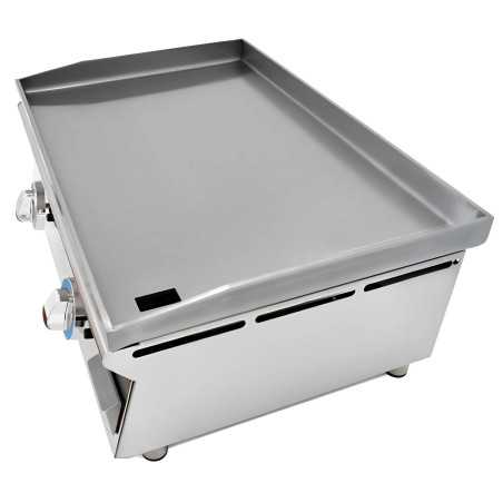 MBH - Industrial griddle with removable plate and large grease tray for fast cleaning.