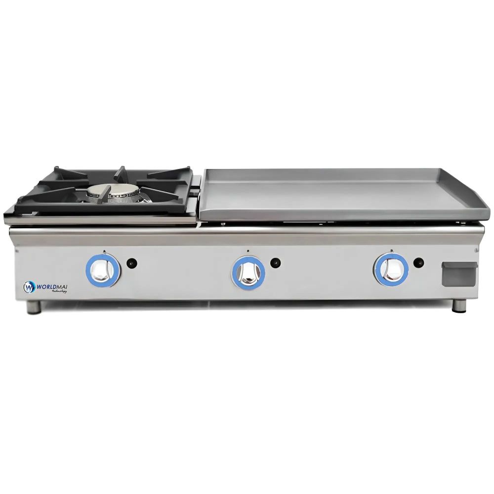 Industrial Laminated Steel Gas Griddle 60 cm with Burner - MBH