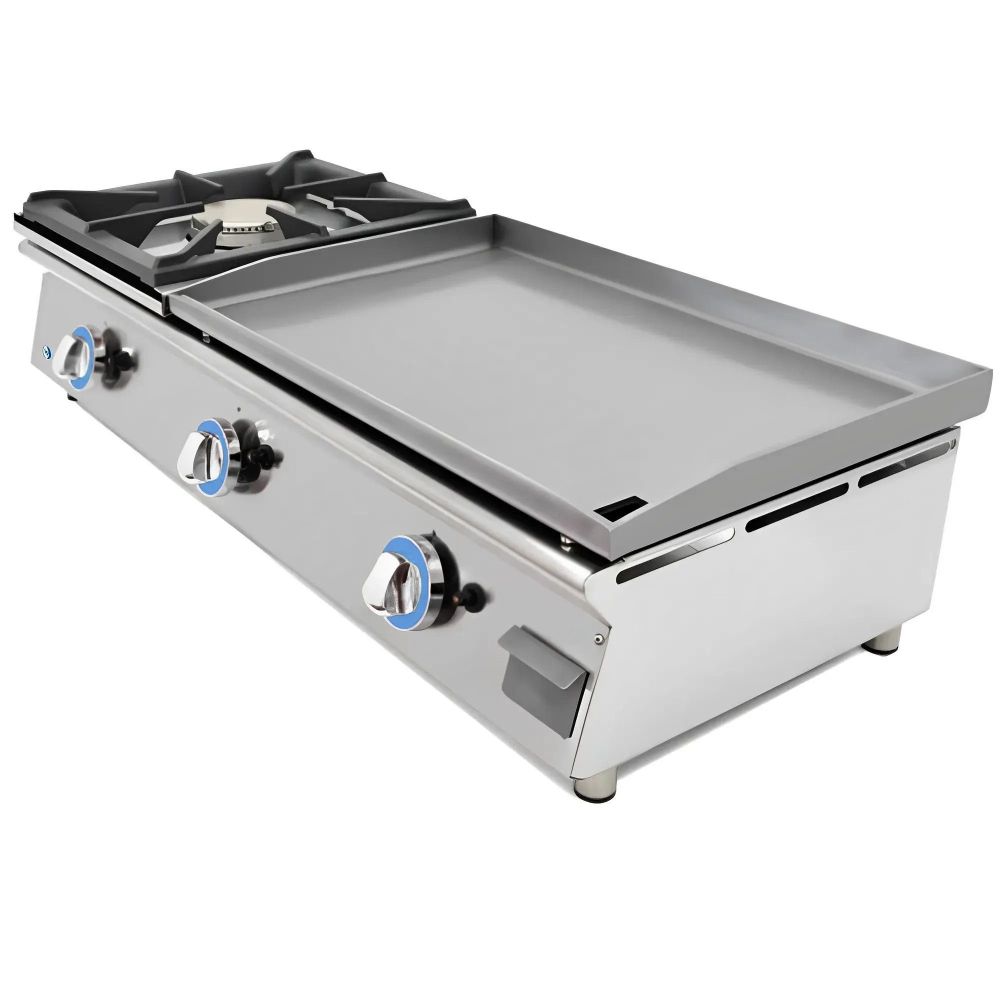 Industrial Laminated Steel Gas Griddle 60 cm with Burner - MBH