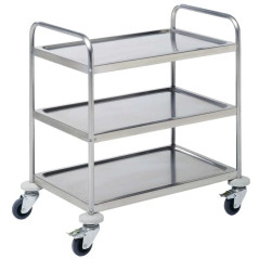 Carros de servei d’acer inoxidable amb 2 o 3 prestatges per a hosteleria