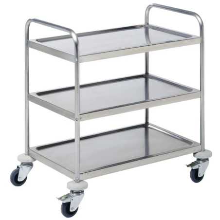 Carros de servei d’acer inoxidable amb 2 o 3 prestatges per a hosteleria