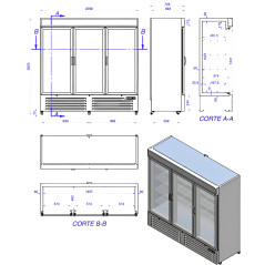 Professional meat aging cabinet 149 L, with humidity control, glass door, and LED lighting.