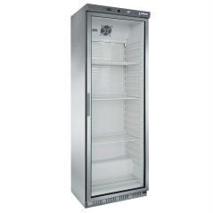 Industrial vertical stainless steel INOX refrigerator 460 L with glass door
