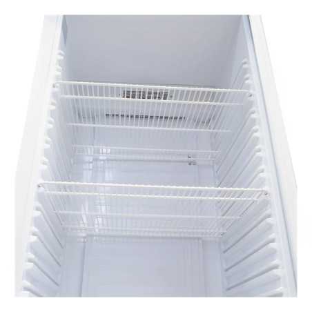 Frigorífico vertical industrial INOX de 600 L con puerta de cristal