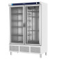 Industrial stainless steel (INOX) refrigerated cabinet 1200 L, 2 glass doors and digital control