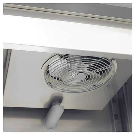 Armari refrigerat industrial INOX de 1200 L, amb 2 portes de vidre i control digital