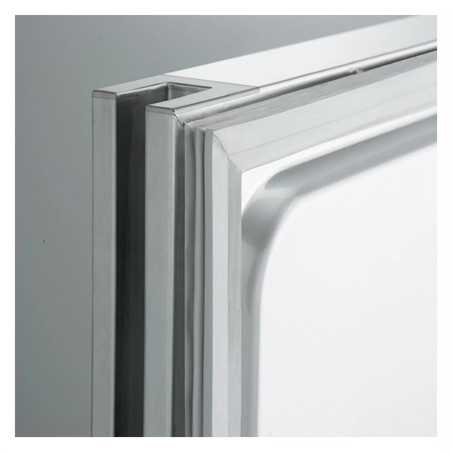 Armoire réfrigérée 651 L inox avec 3 portes et compartiment à poisson