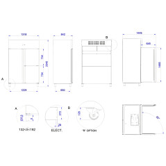 Nevera industrial INOX de 1400 L GN 2/1 con 2 puertas