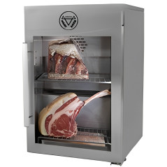 Armari madurador de carn professional de 149 L, amb control d'humitat, porta de vidre i llum LED.