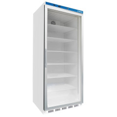Congelador vertical industrial INOX de 469 L amb porta de vidre