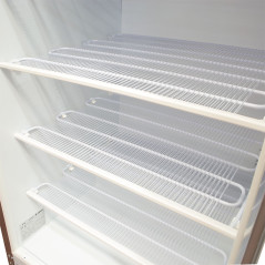 Congelador vertical industrial INOX de 469 L con puerta de cristal