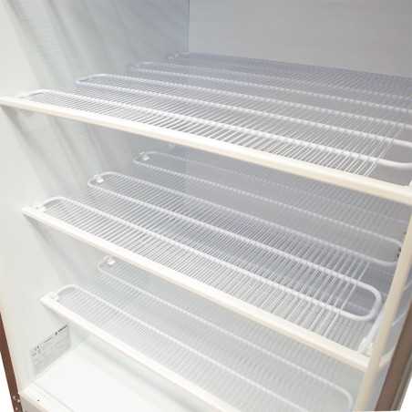 Congelador vertical industrial INOX de 469 L con puerta de cristal